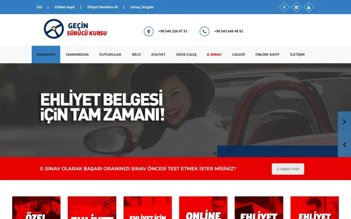 Geçin Sürücü Kursu web sitesi – antalyaehliyetkursu.com