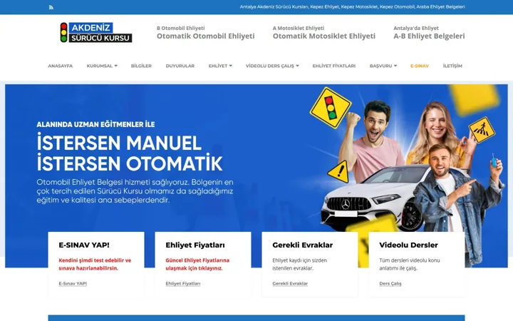 Antalya Akdeniz Sürücü Kursu web sitesi – antalyasurucukursu.com.tr