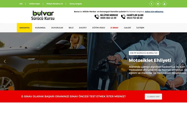 Bursa Bulvar Sürücü Kursu web sitesi – bursabulvarmtsk.com
