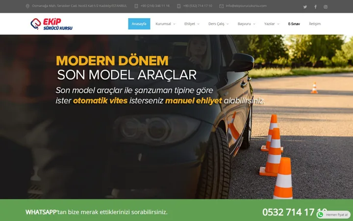 Ekip Sürücü Kursu web sitesi – ekipsurucukursu.com