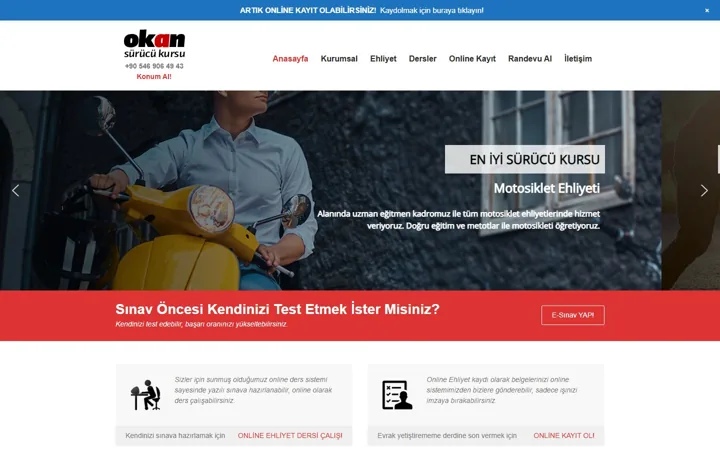 Kınık Okan Sürücü Kursu web sitesi – kinikokanehliyet.com