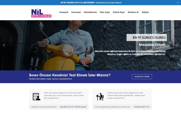 Nil Eğitim Kurumları web sitesi – nilegitimkurumlari.com