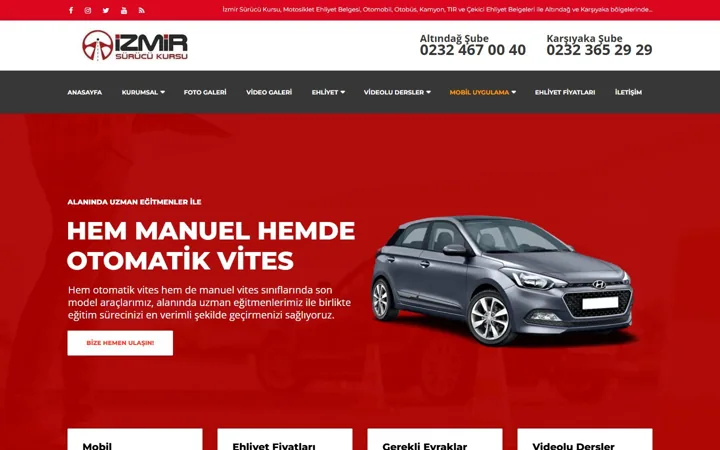 İzmir Sürücü Kursu web sitesi – ozelizmirsurucukursu.com