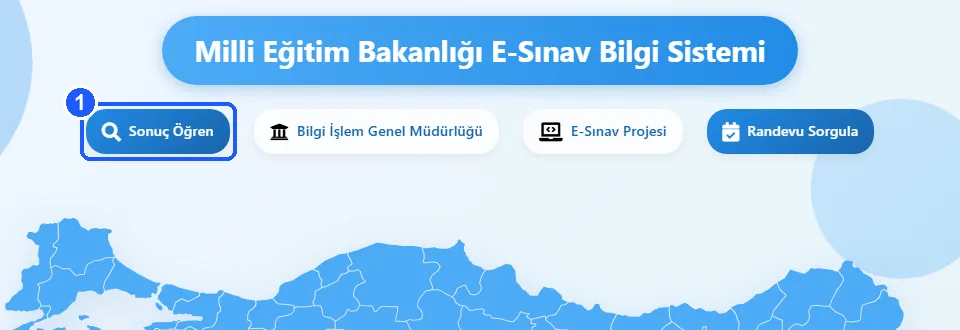 Sonuç öğren – adım 1: E-Sınav Bilgi Sistemi’ni açın