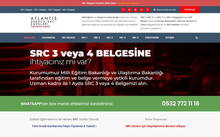 Atlantis SRC Kursu web sitesi – atlantissrc.com