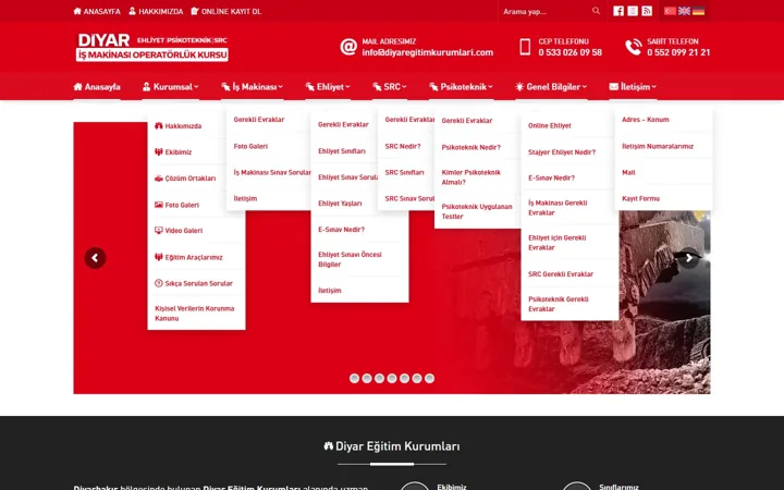 Diyar Eğitim Kurumları web sitesi – diyaregitimkurumlari.com