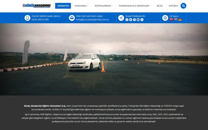 Sürüş Akademisi web sitesi – surusakademisi.com.tr